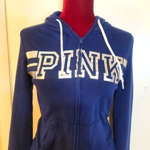 PINK hoodie full Zipper XS